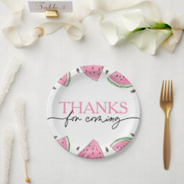 Plato De Papel Uno en un Melón Primer Cumpleaños sandía Cumpleaño