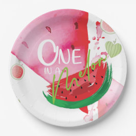 Plato De Papel Uno en un verano melón
