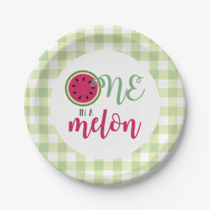 Plato De Papel Uno en una sandía melón de melón