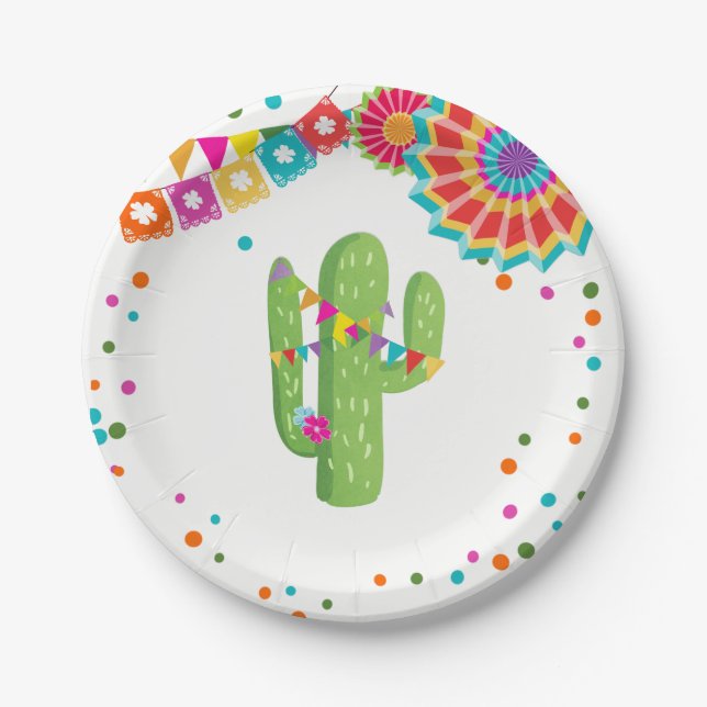 Plato De Papel Uno mexicano del Succulent del cactus de las (Anverso)