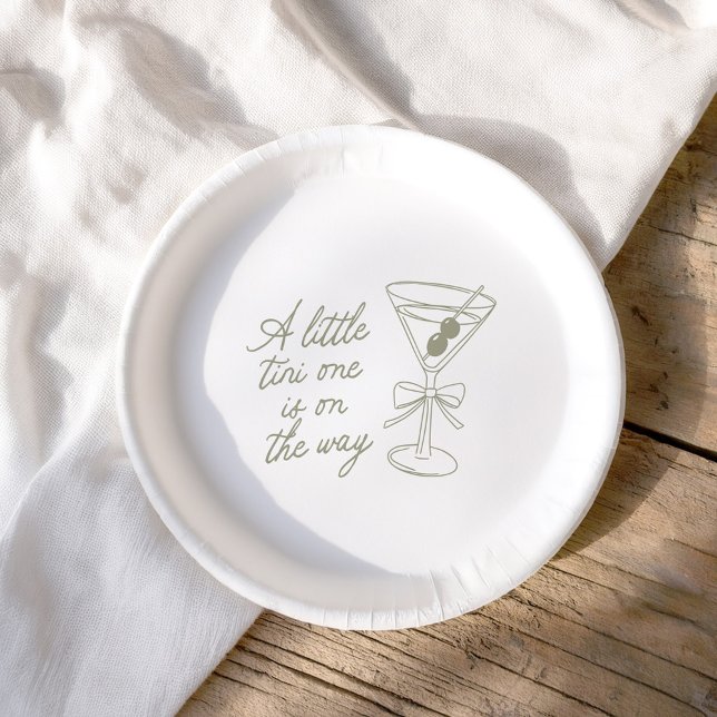 Plato De Papel Uno Tini está en camino a Martini Baby Shower (Subido por el creador)
