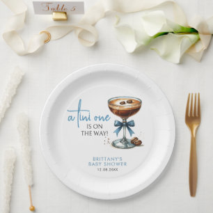 Plato De Papel Uno Tini Está En Camino De Boy Baby Shower
