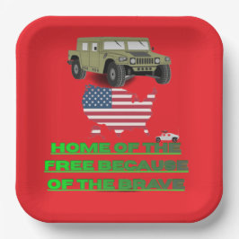 Plato De Papel Unstoppable veterans red