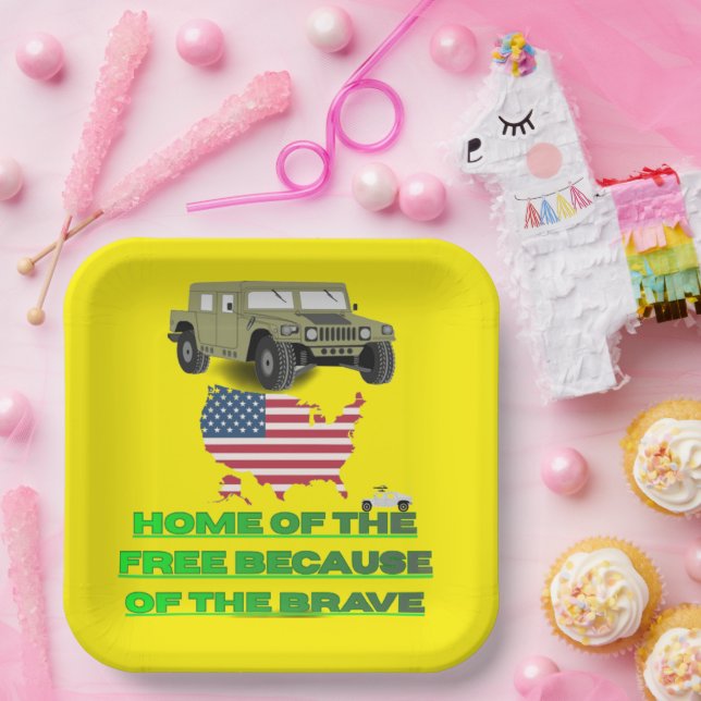 Plato De Papel Unstoppable veterans yellow (Fiesta)