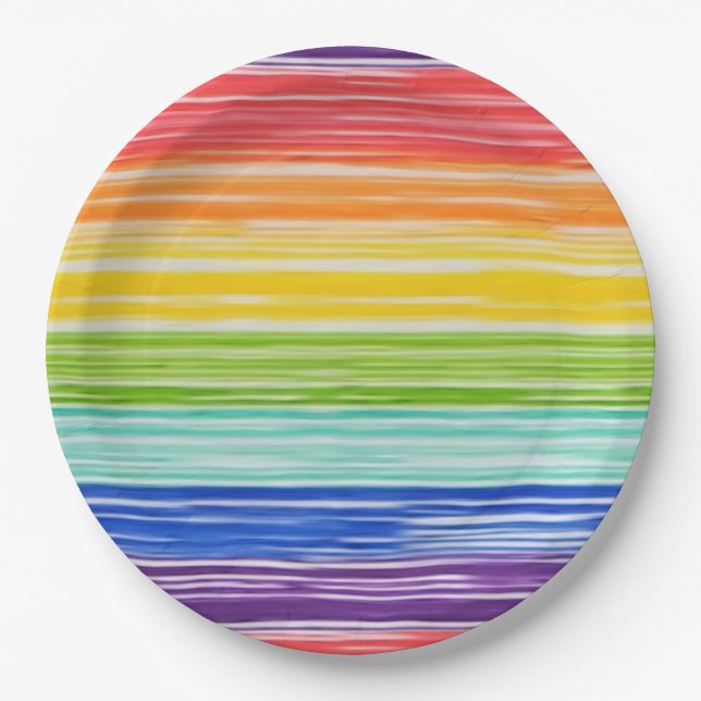 Plato De Papel Untids rainbow strips (Anverso)
