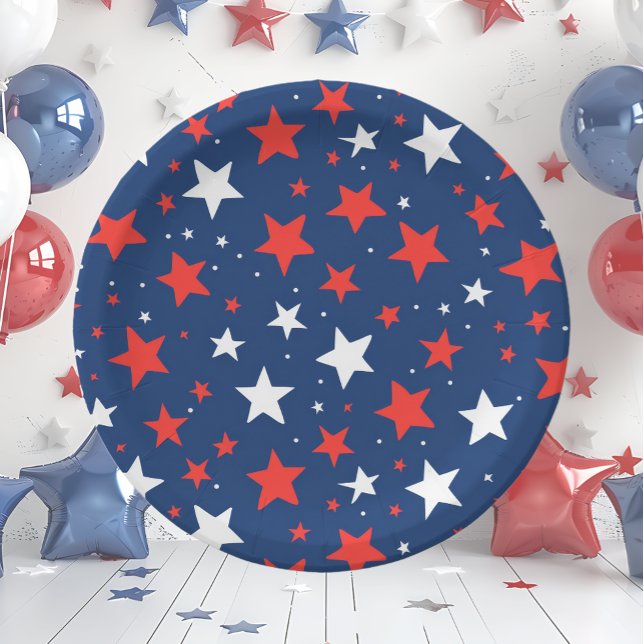 Plato De Papel USA 4th of July (Subido por el creador)