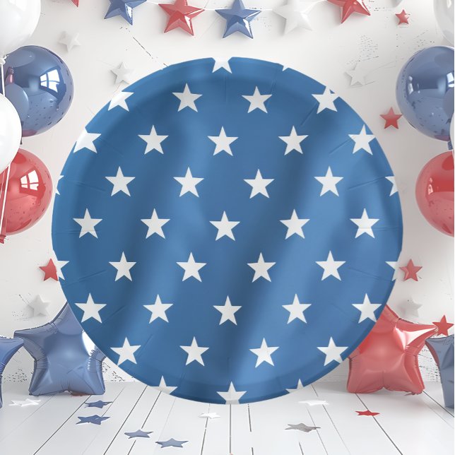 Plato De Papel USA Independence Day Stars (Subido por el creador)