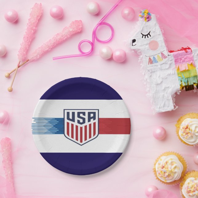 Plato De Papel USA Soccer Party Paper Plate (Fiesta)