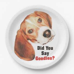 Plato De Papel ¿Usted dijo chucherías? Beagle