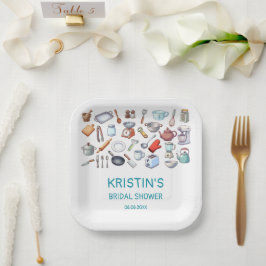 Plato De Papel Utensilios de cocina para la ducha de regalos de c