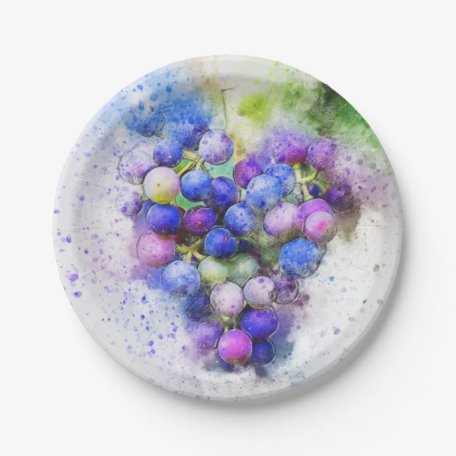 Plato De Papel Uvas (Anverso)