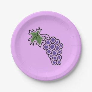 Plato De Papel Uvas