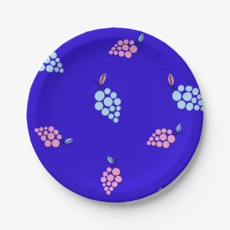 Plato De Papel Uvas azules y rosas Placa de papel
