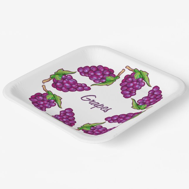 Plato De Papel Uvas de fruta (Angular)