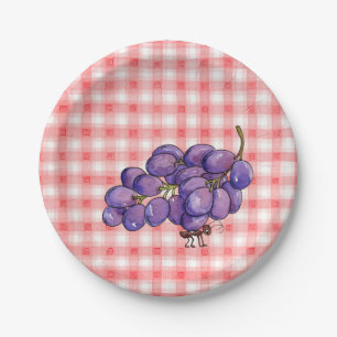 Plato De Papel Uvas de picnic