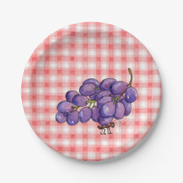 Plato De Papel Uvas de picnic