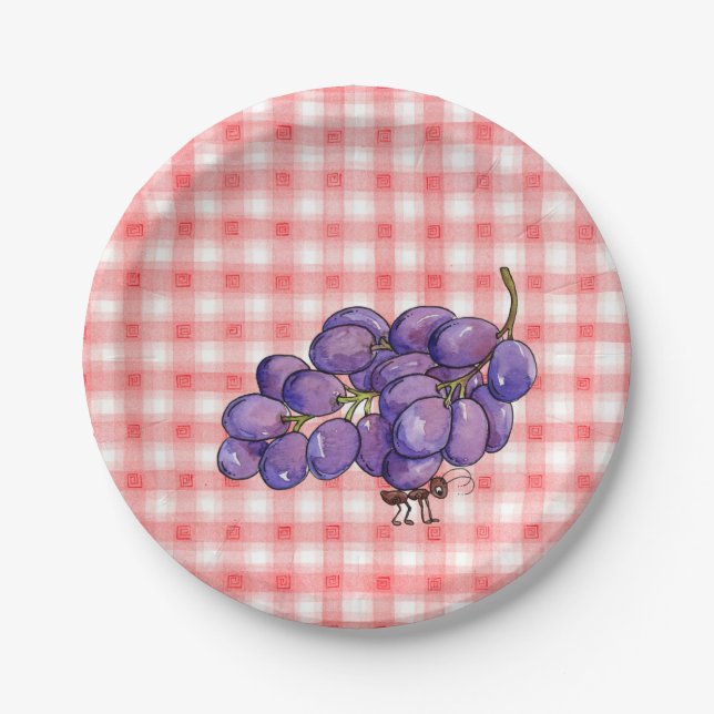 Plato De Papel Uvas de picnic (Anverso)