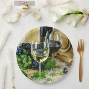 Plato De Papel Uvas de vino