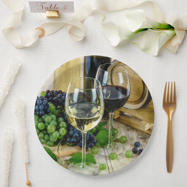 Plato De Papel Uvas de vino (Boda)