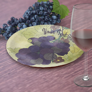 Plato De Papel Uvas rústicas personalizadas