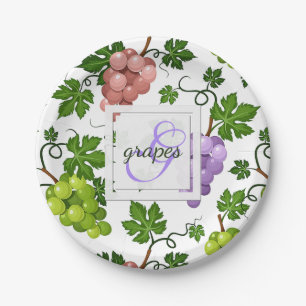 Plato De Papel Uvas y uvas suaves