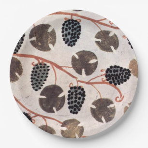 PLATO DE PAPEL UVAS Y VIDES EGIPCIAS ANTIGUAS
