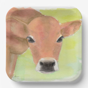 Plato De Papel Vaca acuarela