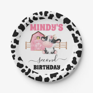Plato De Papel Vaca de grano rosa Imprimir placa de papel de segu