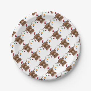 Plato De Papel Vaca del navidad