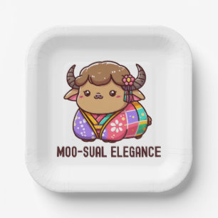 Plato De Papel Vaca en elegancia en tierras altas