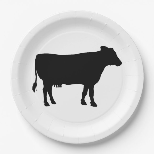 Plato De Papel Vaca negra (Anverso)
