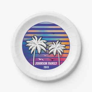 Plato De Papel Vacaciones de crucero personalizadas para reunión 