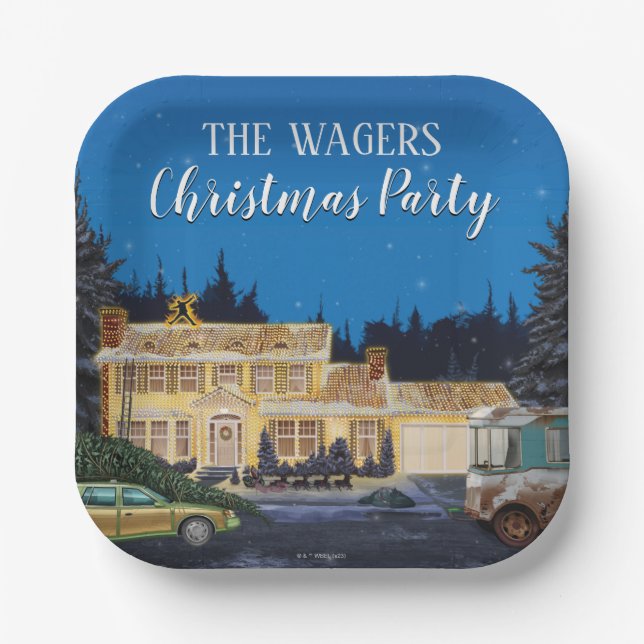 Plato De Papel Vacaciones de Navidades de Lampoon (Anverso)