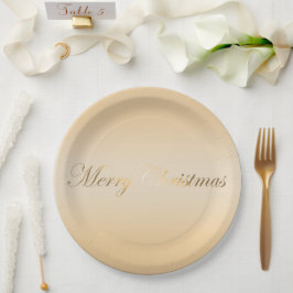 Plato De Papel Vacaciones doradas elegantes