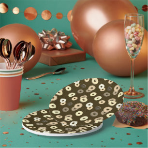 Plato De Papel Vainilla de chocolate sin un elegante patrón marró