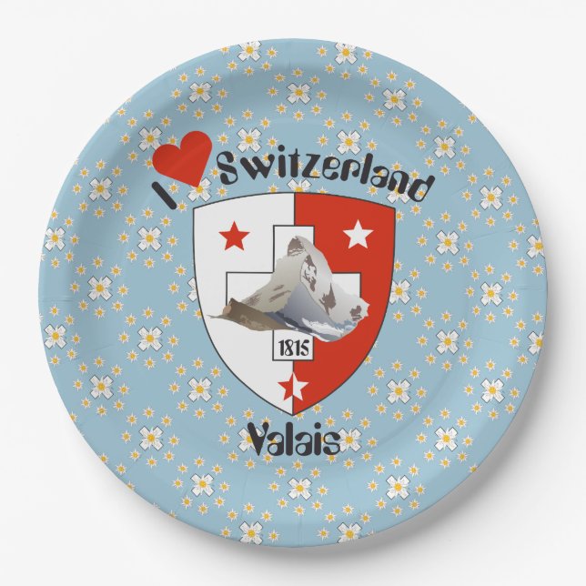 Plato De Papel Valais - Wallis - Suisse - Schweiz Teller (Anverso)