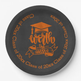 Plato De Papel Vale la pena la molestia - Naranja