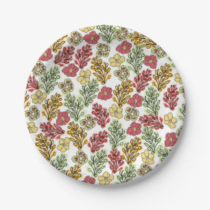 Plato De Papel Valencia Español Floral y Vides  