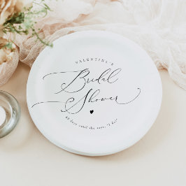 Plato De Papel VALENTINA Elegante Minimalista Script Ducha nupcia