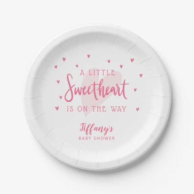 Plato De Papel Valentine Baby Shower | Pequeño novio (Anverso)
