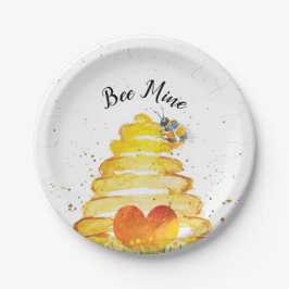 Plato De Papel Valentine Bee Mine