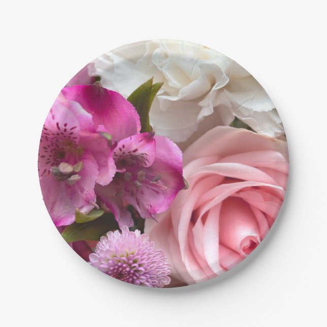 Plato De Papel Valentine Bouquet Party (Anverso)