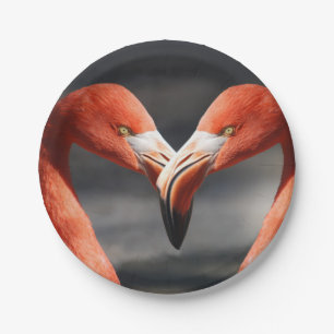 Plato De Papel Valentine Flamingo