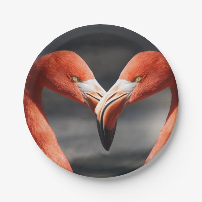 Plato De Papel Valentine Flamingo (Anverso)