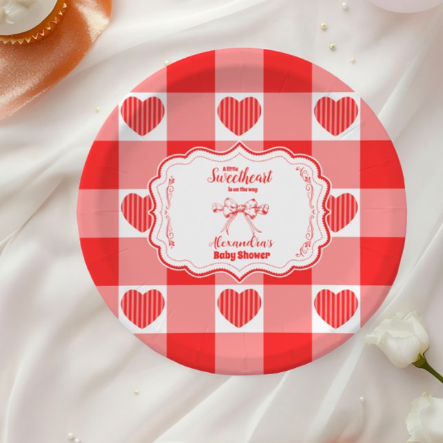 Plato De Papel Valentine Little Chica Baby Shower (Subido por el creador)