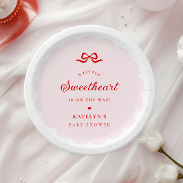 Plato De Papel Valentine Little Sweetheart Baby Shower