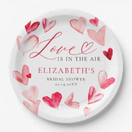 Plato De Papel Valentine Modern Whimsical Hearts Bridal Shower