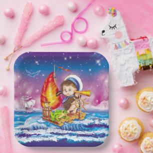 Plato De Papel Valiente marinero