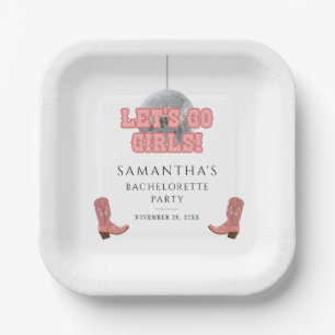 Plato De Papel Vámonos Chicas Disco Vaquera Despedida de Soltera