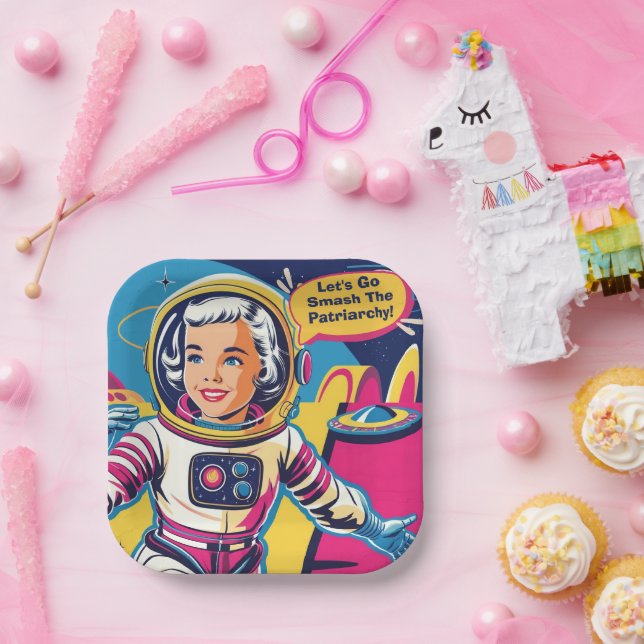 Plato De Papel Vamos a aplastar a la feminista patriarcal (Fiesta)